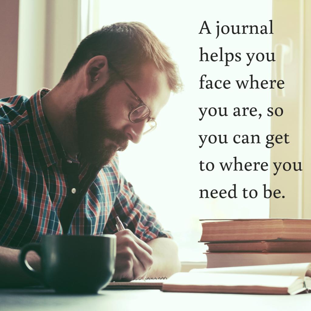 Meme: A journal helps you face where you are, so you can get to where you need to be.