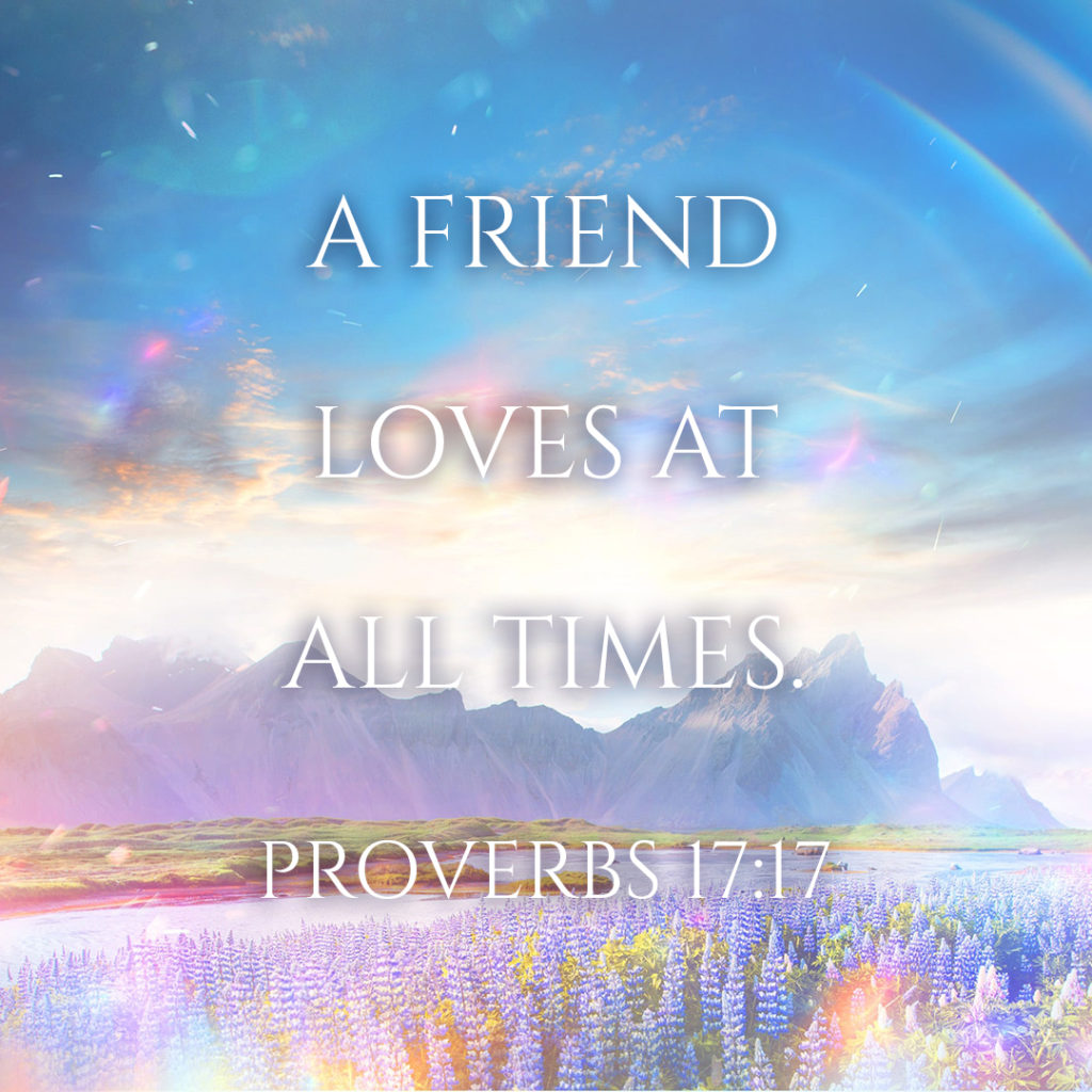 Meme: A friend loves at all times. Proverbs 17:17