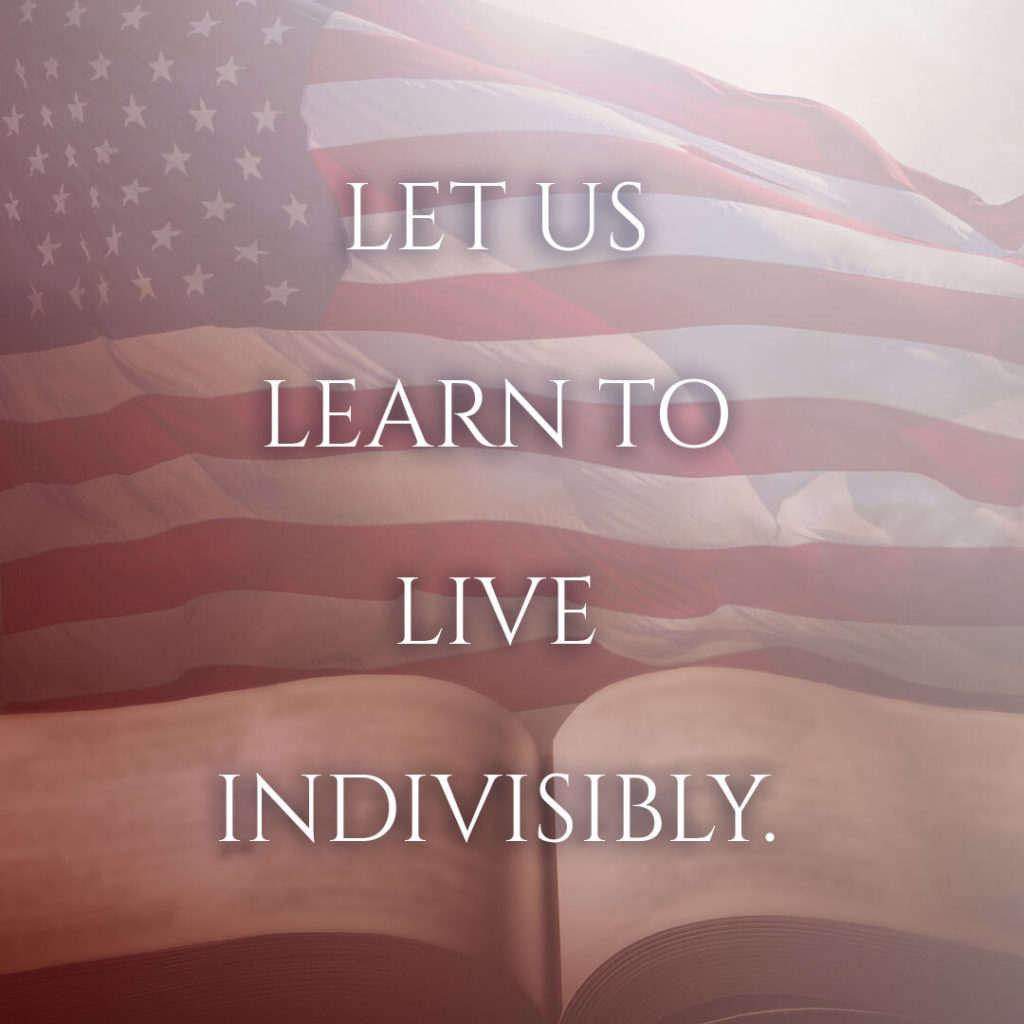 Meme: Let us learn to live indivisibly.