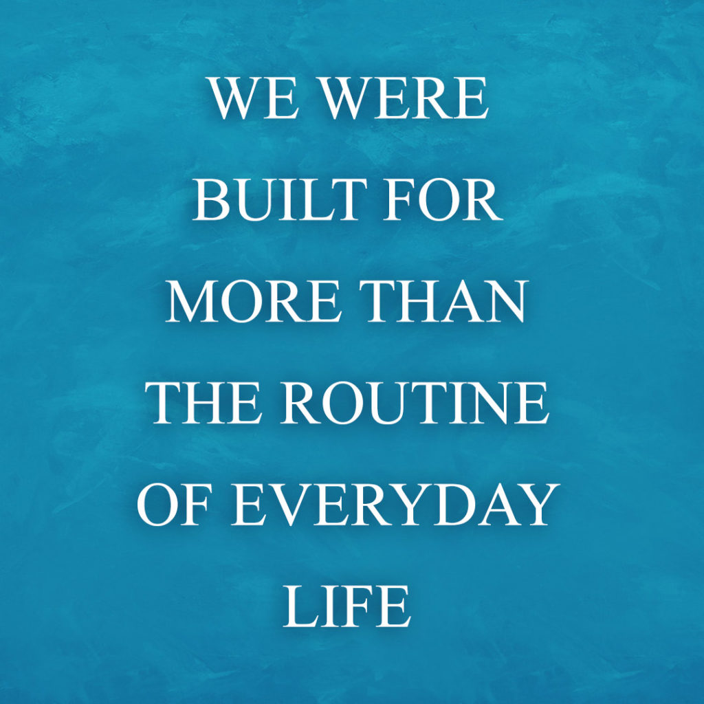 Meme: We were built for more than the routine of everyday life