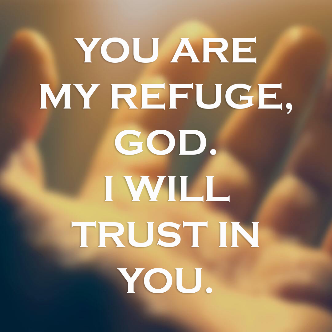 Meme: You are my refuge, God. I will trust in You.