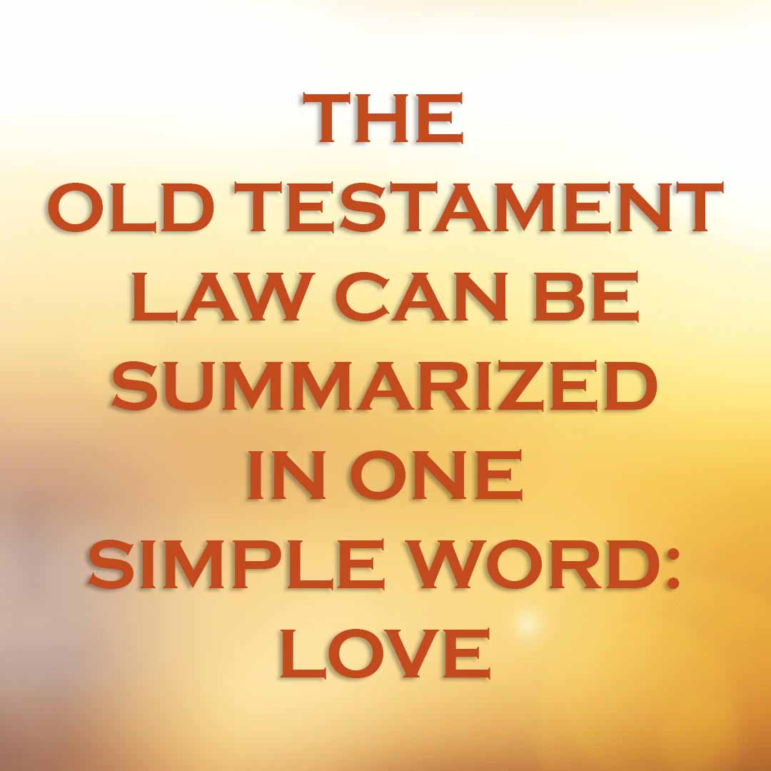 Meme: The Old Testament law can be summarized in one simple word: love