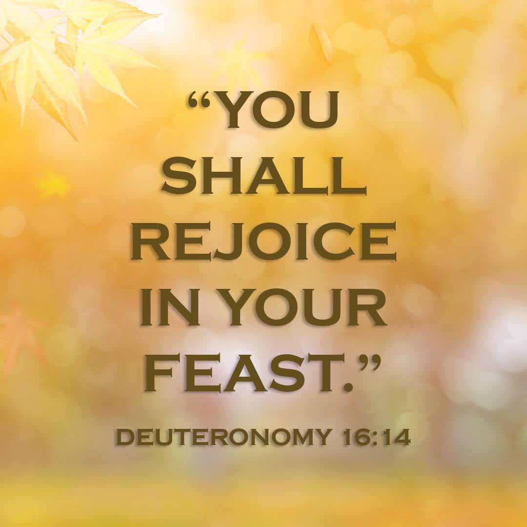 Meme: "You shall rejoice in your feast." Deuteronomy 16:14